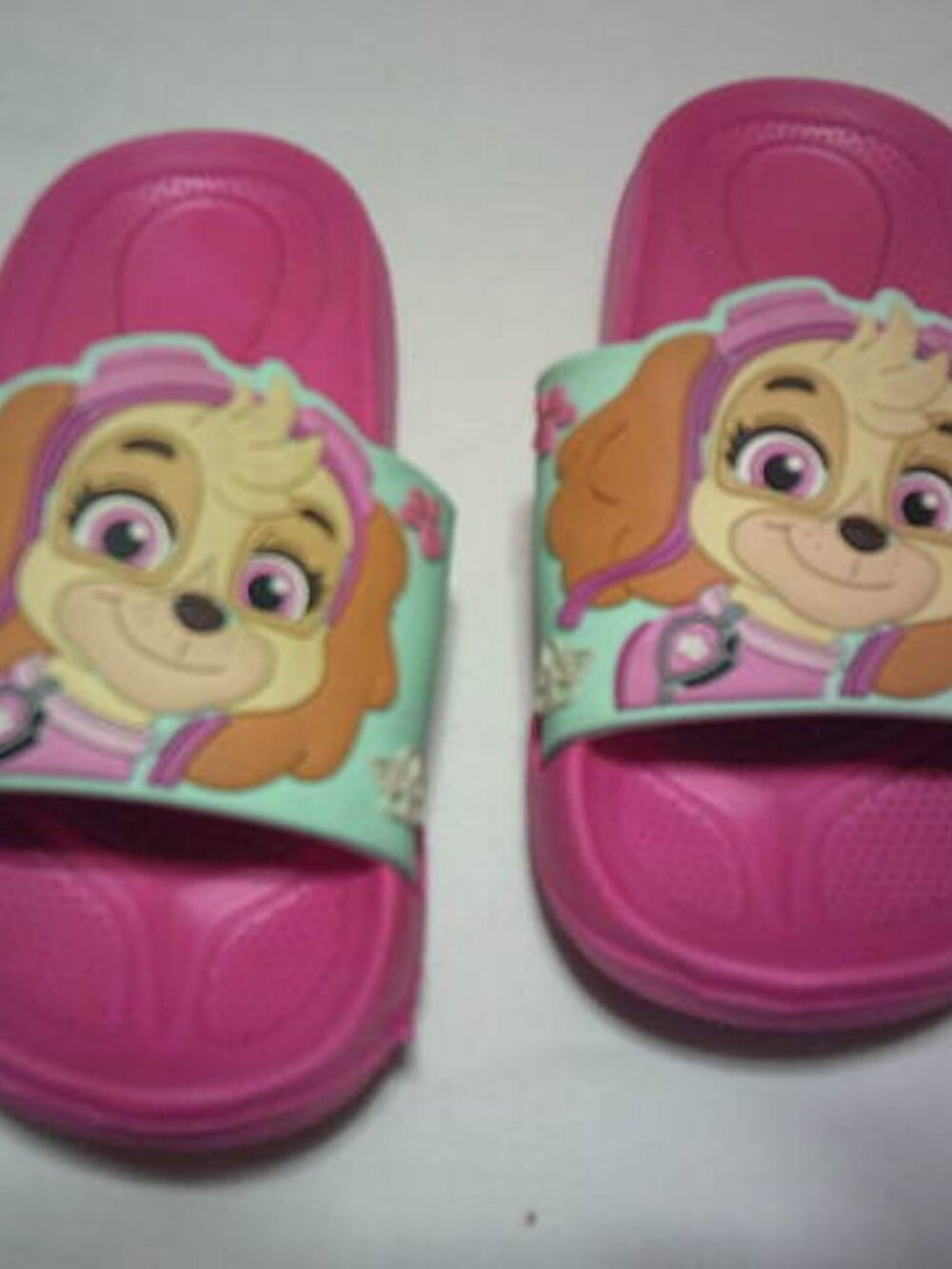 CUTE TODDLER GIRLS SIZE 7 PINK SKYE PAW PATROL SLIPONS SLIDE SANDALS SHOES 👸